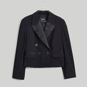 Madewell - cropped black tuxedo blazer size 4